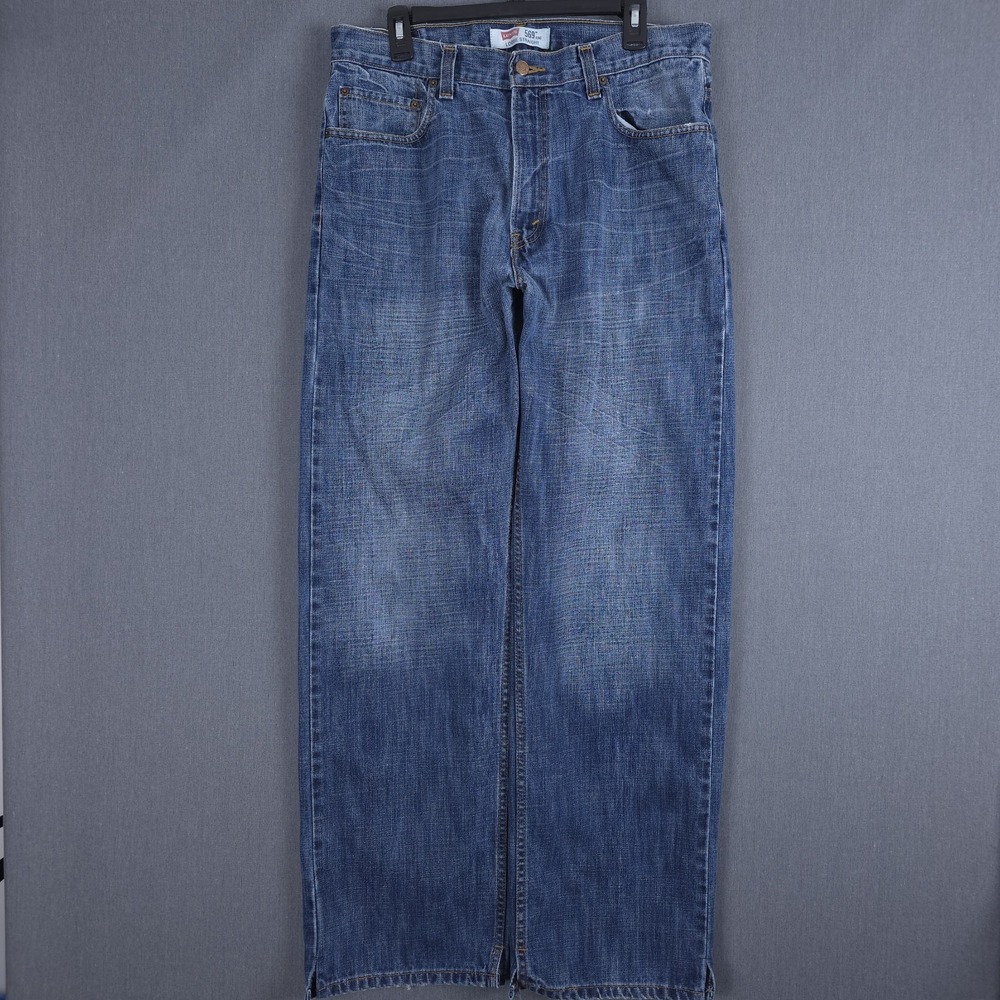 Levis 569 Loose Straight Jeans Mens 34x34 (Fit 34x34) Blue Denim Wide Leg Y2K